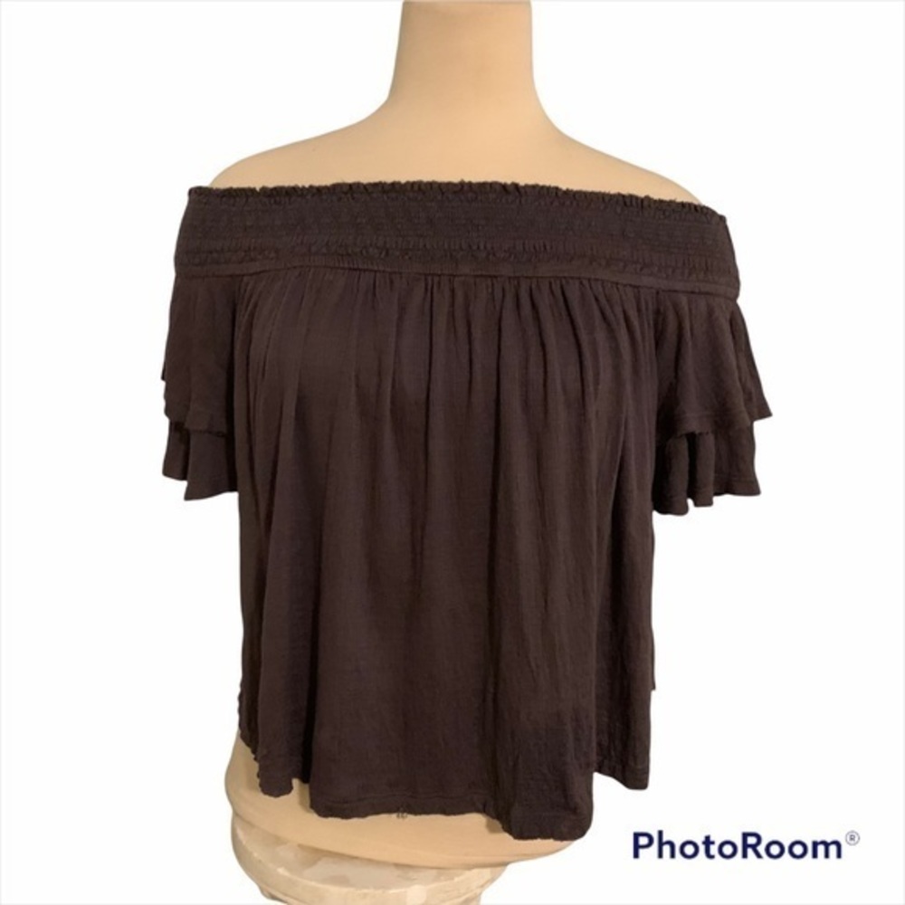 Free People Santorini Cropped plum off shoulder